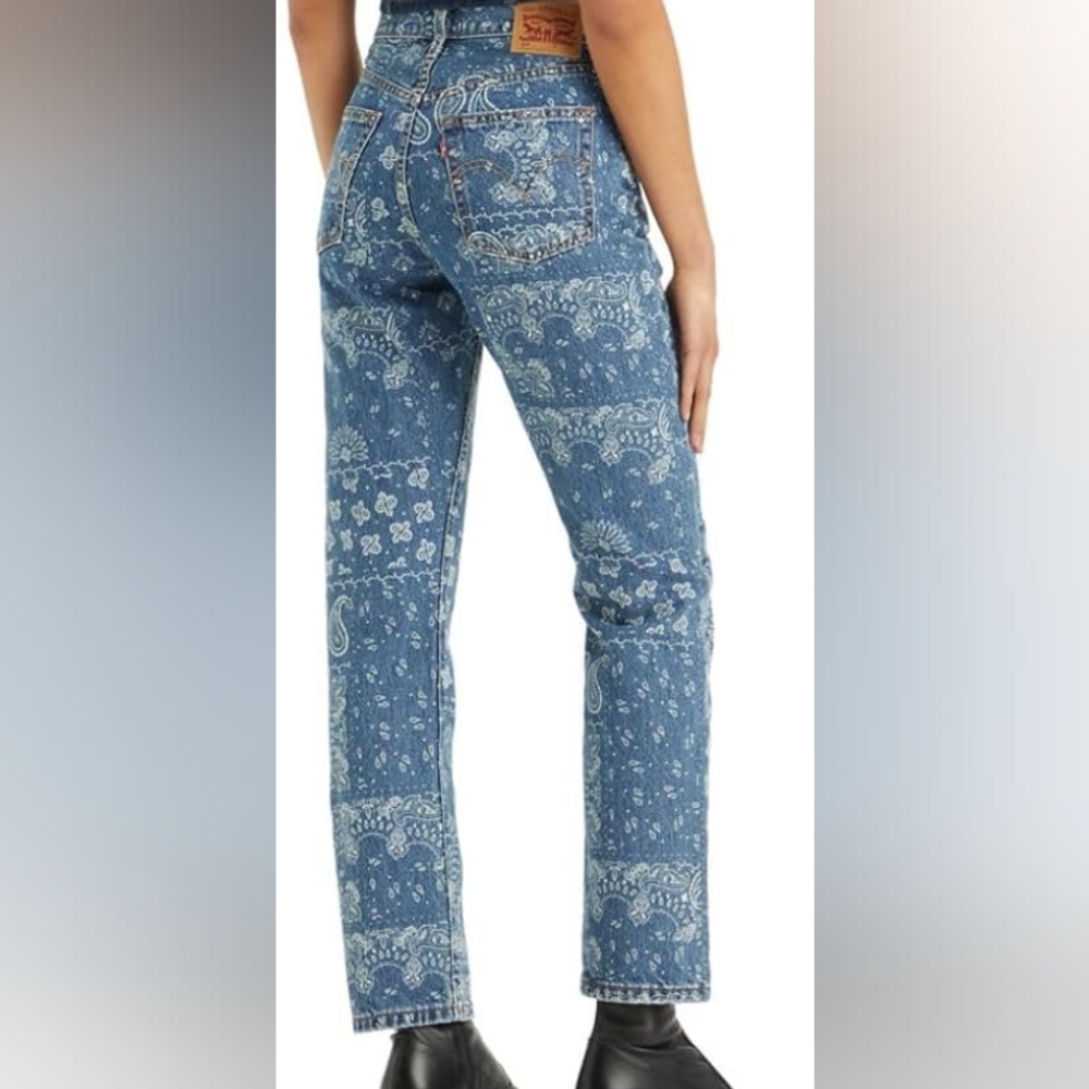 Levi's 501 Emme Discharge High Rise Straight Leg Jeans Women's BNWT